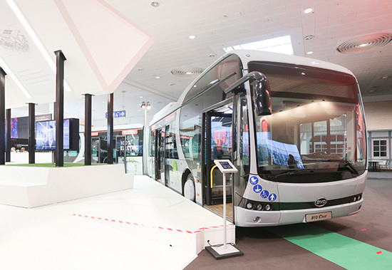 比亚迪，比亚迪电动巴士,比亚迪在德发布电动巴士，比亚迪模块化电动巴士